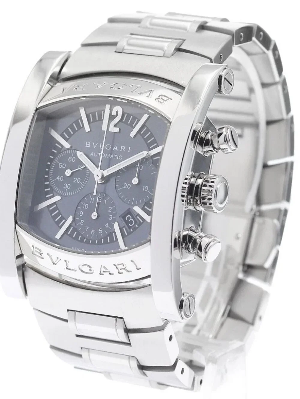 BVLGARI Assioma AA44SCH Chronograph Date Navy Dial Automatic Men's Watch_952134